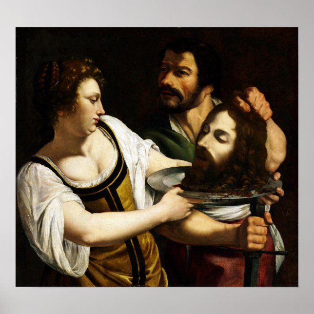 Gentileschi - Salome med John The Baptist Poster (Framsidan)