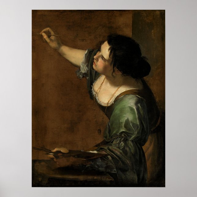 Gentileschi - Självporträtt Allegory of Painting Poster (Framsidan)