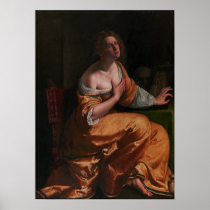 Gentileschi - Självporträtt As Maria Magdalena Poster