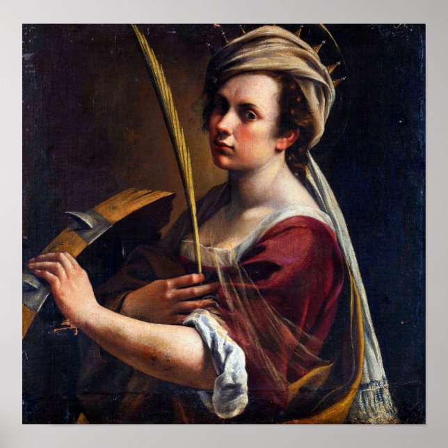 Gentileschi - Självporträtt Poster (Framsidan)