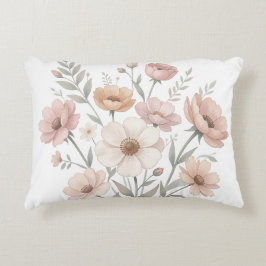 Gentle Anemone Bouquet Watercolor Softness Prydnadskudde