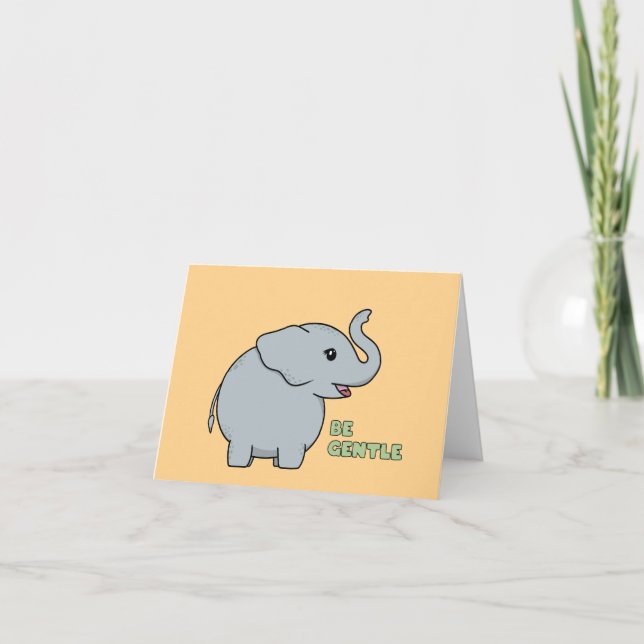 Gentle Baby Elephant Helgkort (Framsida)
