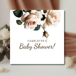 Gentle Beige Ro Girl Baby Shower Pappersservett