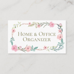 Gentle Blommigt Professionell Organizer & De Clutt Visitkort