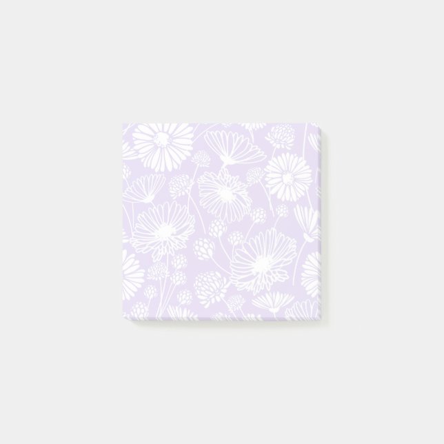 Gentle Bloom (vit) | Lavender) Post-it Block (Framsida)
