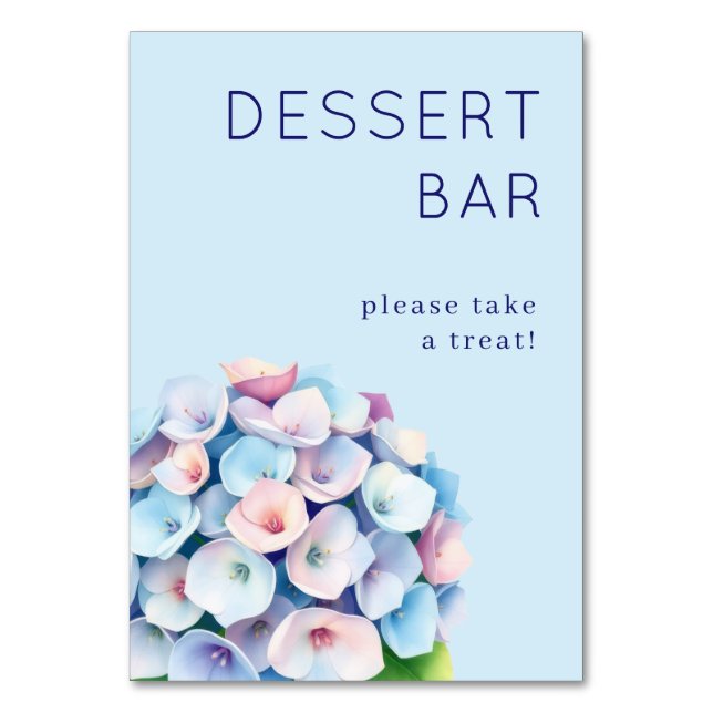 Gentle Blue Floral Hydrangea Bordsnummer (Framsidan)