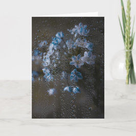Gentle Blue Flowers in Rain, Fine Art Condolence Kort