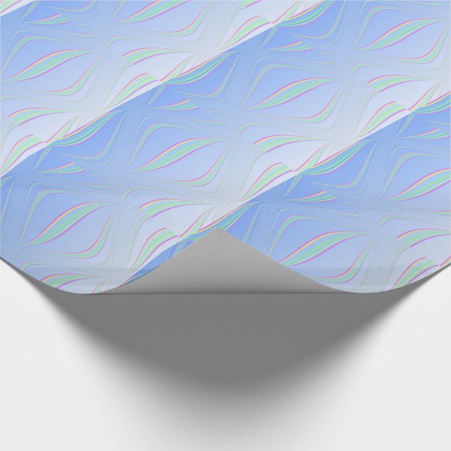 Gentle Blue Vågar Abstrakt Presentpapper (Hörn)