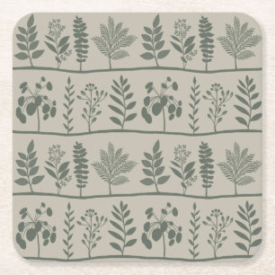 Gentle Botanic Rhythm XL 1b mörkgrön blom- Underlägg Papper Kvadrat