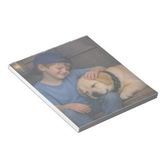 Gentle Boy and Sleeping Dog – Warm Moments Notepad Anteckningsblock
