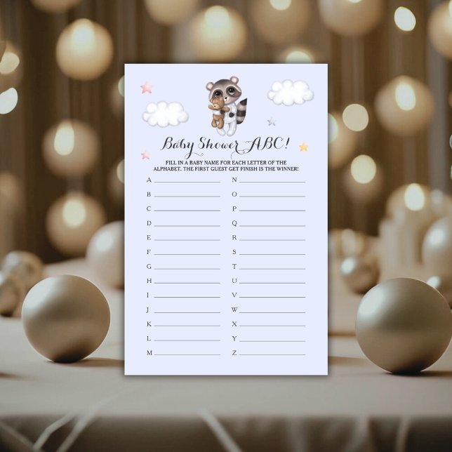 Gentle Boy Raccoon Baby Shower Game ABC (Gentle Boy Raccoon Baby Shower Game ABC)