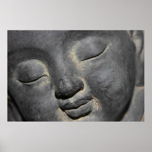 Gentle Buddha Ansikte Stone Sculpture Poster