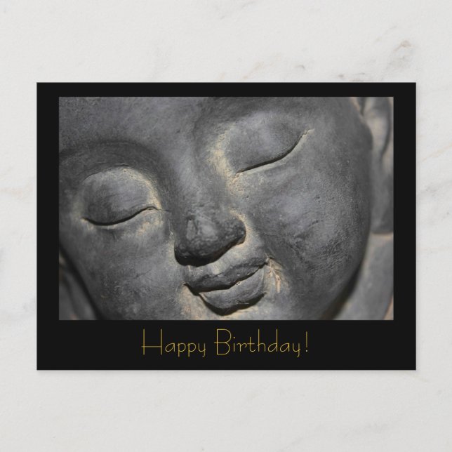 Gentle Buddha Ansikte Stone Sculpture Vykort (Framsida)