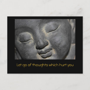 Gentle Buddha Ansikte Stone Sculpture Vykort