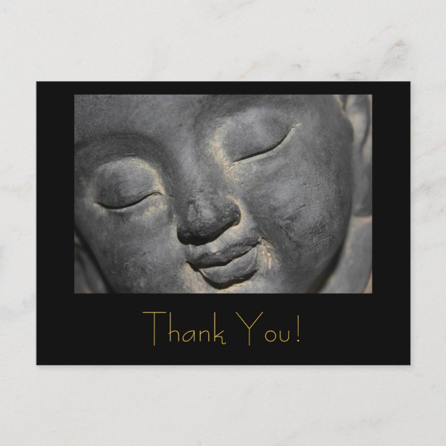 Gentle Buddha Ansikte Stone Sculpture Vykort (Framsida)