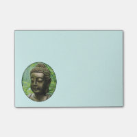 Gentle Buddha-staty i en Grönt av läder