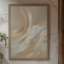 "Gentle Currents" | Beige Abstrakt Art