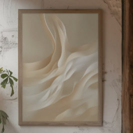 "Gentle Currents" | Beige Abstrakt Art Poster