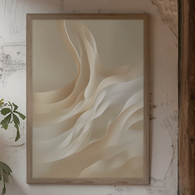 "Gentle Currents" | Beige Abstrakt Art Poster (Skapare uppladdad)