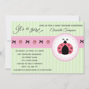 Gentle Cute modern ladybugs gigle babydusch Inbjudningar