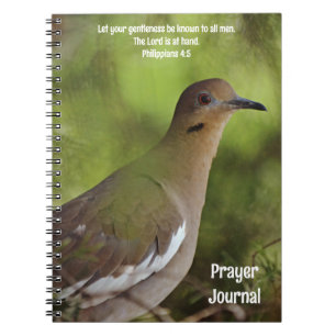 Gentle Dove i Träd Bible Verse Prayer Journal Anteckningsbok