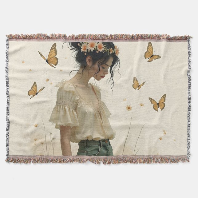 Gentle Elegance in a Butterfly Dance Filt (Framsidan)