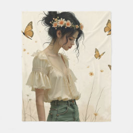 Gentle Elegance in a Butterfly Dance Fleecefilt