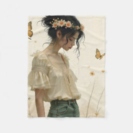 Gentle Elegance in a Butterfly Dance Fleecefilt