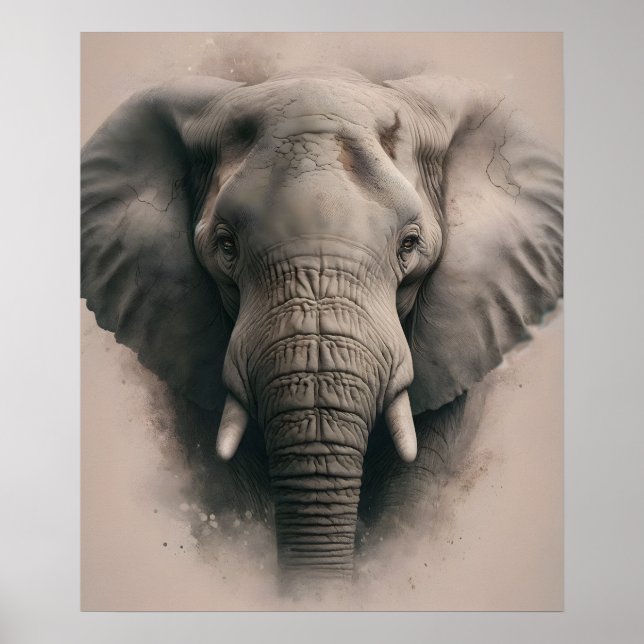 Gentle Elephant Gaze Poster (Framsidan)