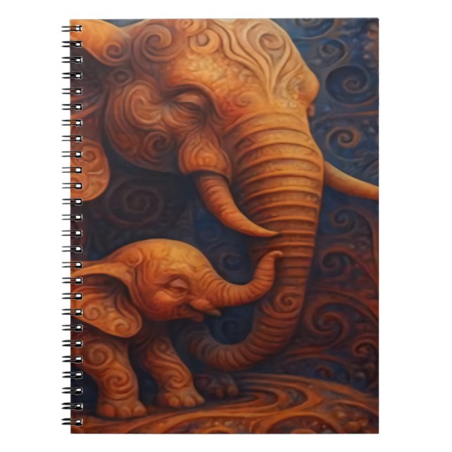 Gentle Elephants Notebook Anteckningsbok (Framsidan)