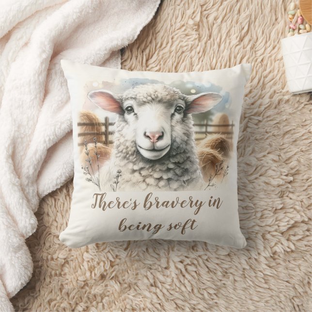 Gentle Ewe: Soft Wool Sheep Kudde (Filt)