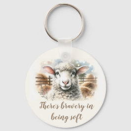 Gentle Ewe: Soft Wool Sheep Nyckelring