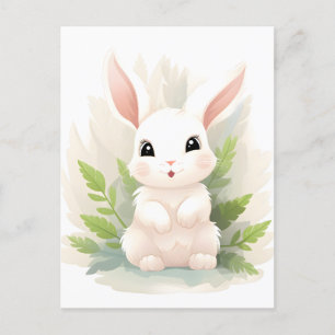 Gentle Ferns: Baby-kanin bland Löv Vykort