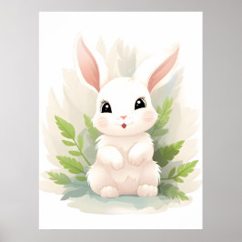 Gentle Ferns: Rabbit Baby bland Löv Poster