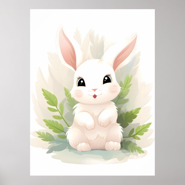 Gentle Ferns: Rabbit Baby bland Löv Poster (Framsidan)