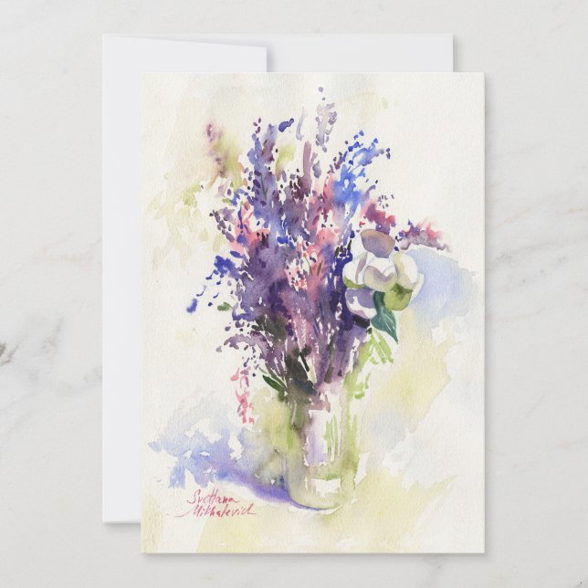 Gentle Floral Composition – Hand-Painted  Inbjudningar (Framsida)