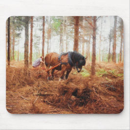 Gentle Giant - Draft Horse Hauling Logs in Forest Musmatta
