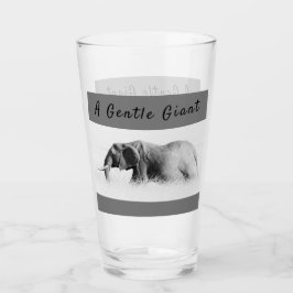 Gentle Giant Elephant High nyckel-foto med text Glaskopp
