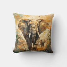 Gentle Giants: Elephant Dekorativ kudde