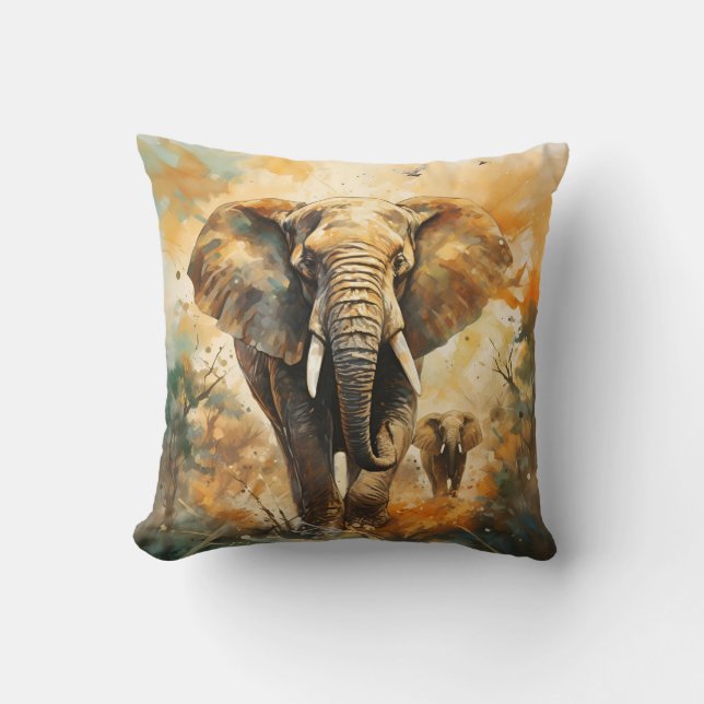 Gentle Giants: Elephant Dekorativ kudde (Framsida)