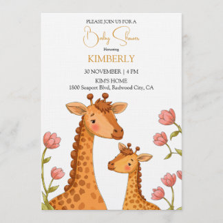 Gentle Giraffe Moments Inbjudningar