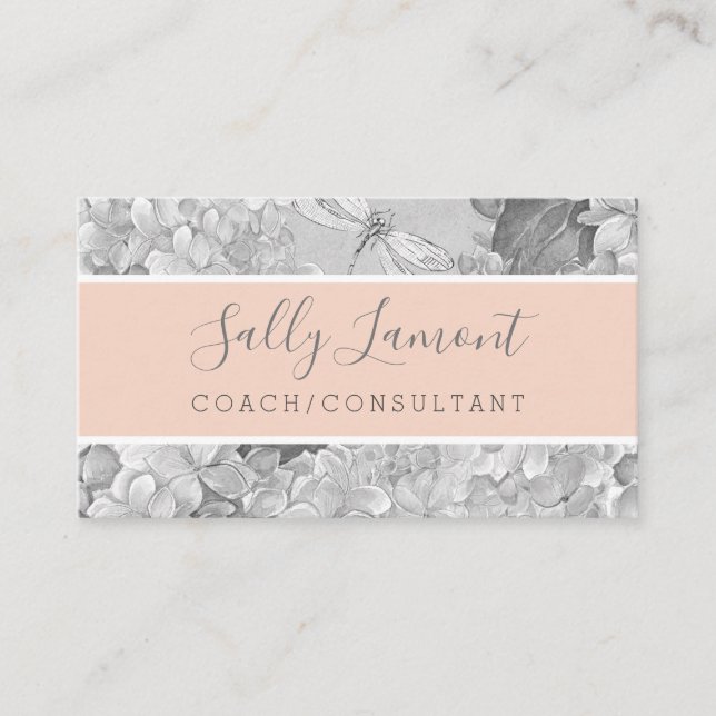 Gentle Grått och Peche Consultant Coach Visitkort (Framsida)