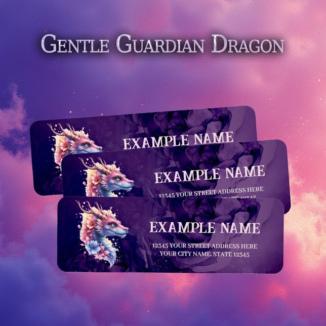 Gentle Guardian Dragon. Returadress Etikett (Skapare uppladdad)
