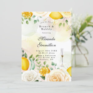 Gentle Gul ros Lemons Brunch och BubLY Inbjudningar