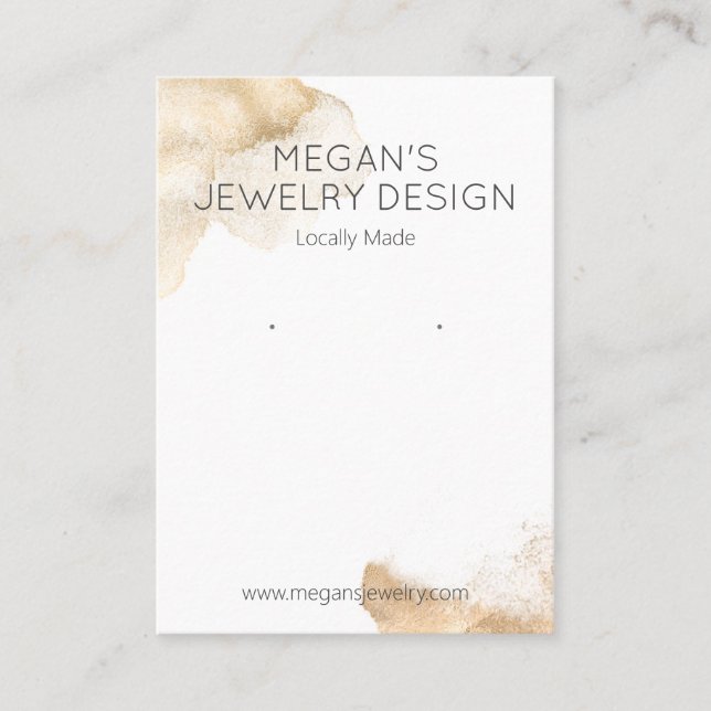 Gentle Guld Bronze Bläck på vit Visning Visitkort (Framsida)