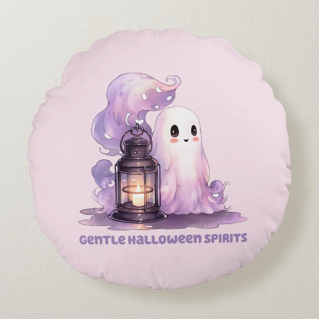 Gentle Halloween Spirits Rund Kudde (Framsidan)