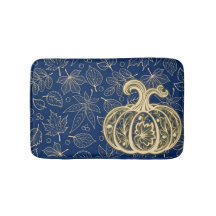 Gentle Harvest Pumpkin- Indigo Bath Mat