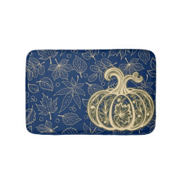 Gentle Harvest Pumpkin- Indigo Bath Mat Badrumsmatta