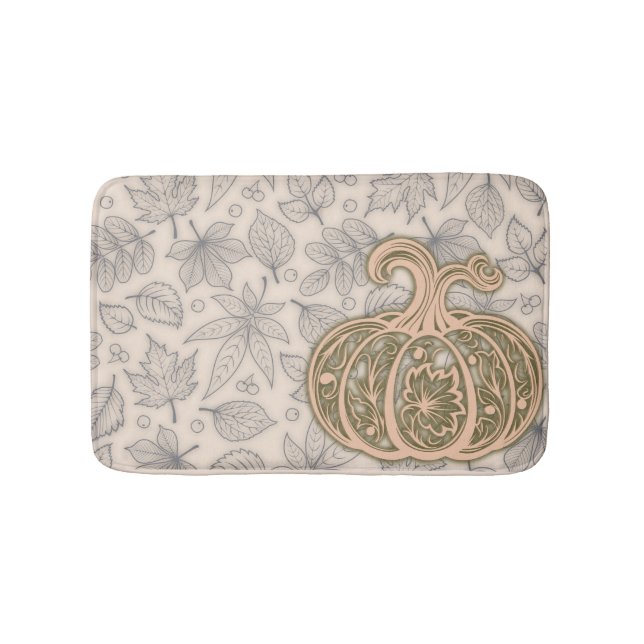 Gentle Harvest Pumpkin- Warm Peach Bath Mat Badrumsmatta (Framsidan)