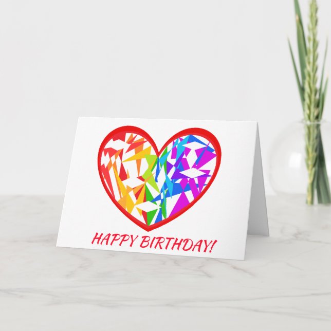 Gentle Heart Birthday Card Inbjudan (Framsida)